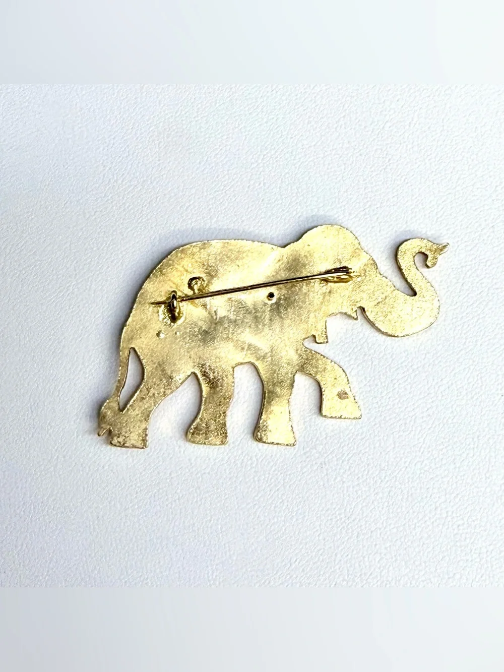 Vintage Enamel Elephant Brooch